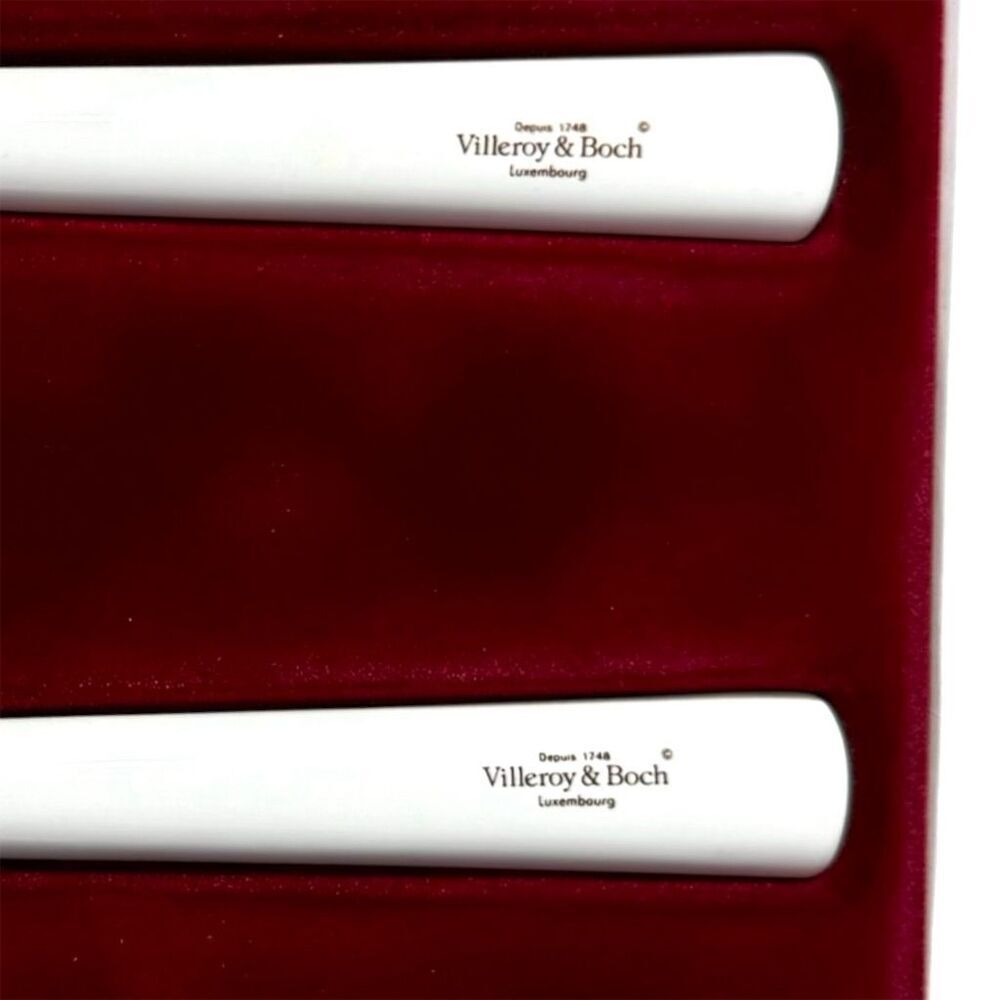 Villeroy & Boch Botanical White Salad‎ Serving Set 2 Pieces Fork & Spoon Floral - Picture 2 of 16